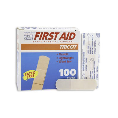 Bandage Strips Tricot 3/4x3" Tan 100/Box, 12 BX/CA - Surgical Supplies NY